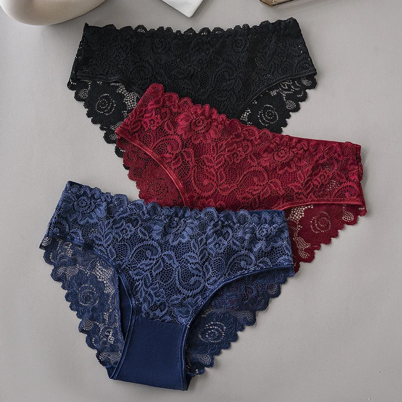 6PCS/Set Hollow Out Floral Lace Panties Women Briefs Sexy Lingerie Female Underwear Ladies Soft Breathable Cotton Underpants