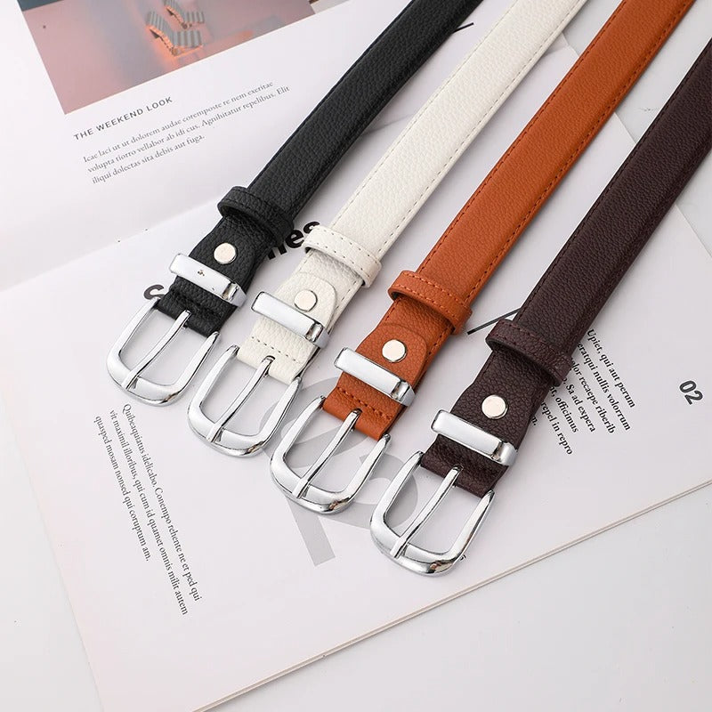 Women Leather Belts High Quality Fashion Best Matching Dress Jeans Belts for Lady Women's Dress Luxury Designer Brand