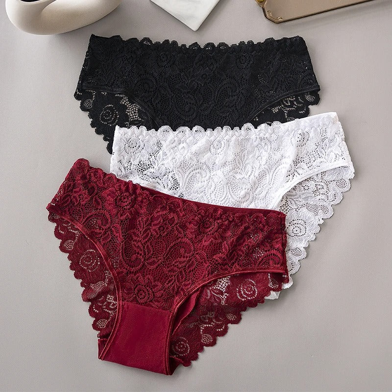 6PCS/Set Hollow Out Floral Lace Panties Women Briefs Sexy Lingerie Female Underwear Ladies Soft Breathable Cotton Underpants