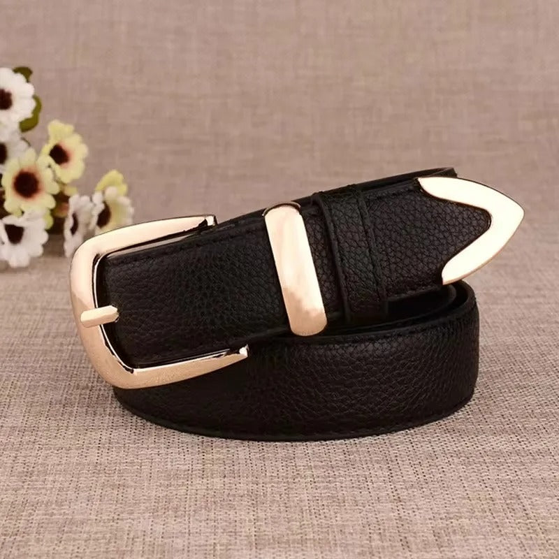 Women Leather Belts High Quality Fashion Best Matching Dress Jeans Belts for Lady Women's Dress Luxury Designer Brand