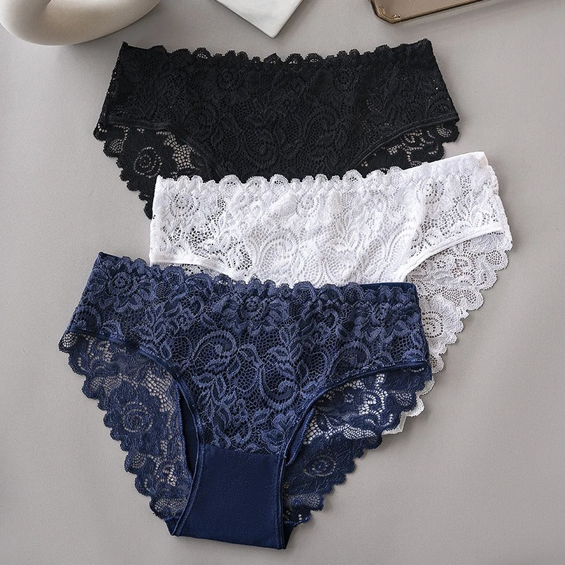 6PCS/Set Hollow Out Floral Lace Panties Women Briefs Sexy Lingerie Female Underwear Ladies Soft Breathable Cotton Underpants