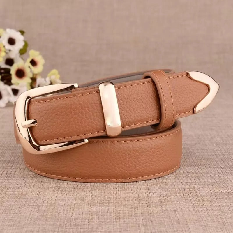 Women Leather Belts High Quality Fashion Best Matching Dress Jeans Belts for Lady Women's Dress Luxury Designer Brand
