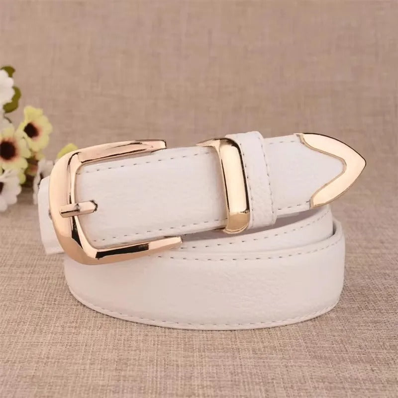 Women Leather Belts High Quality Fashion Best Matching Dress Jeans Belts for Lady Women's Dress Luxury Designer Brand