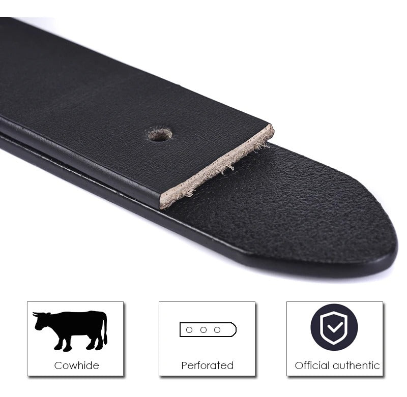 Woman Leather Belt Golden Alloy Buckle Natural Cowhide Ladies Jeans Belt Trousers Belt Female