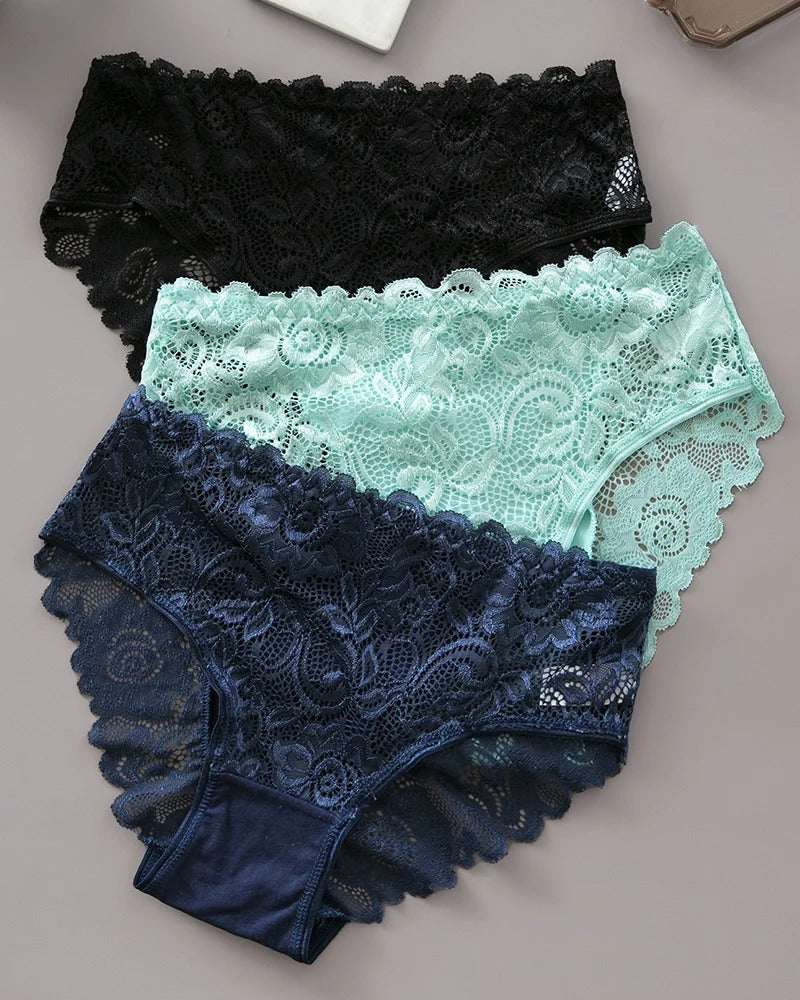 6PCS/Set Hollow Out Floral Lace Panties Women Briefs Sexy Lingerie Female Underwear Ladies Soft Breathable Cotton Underpants
