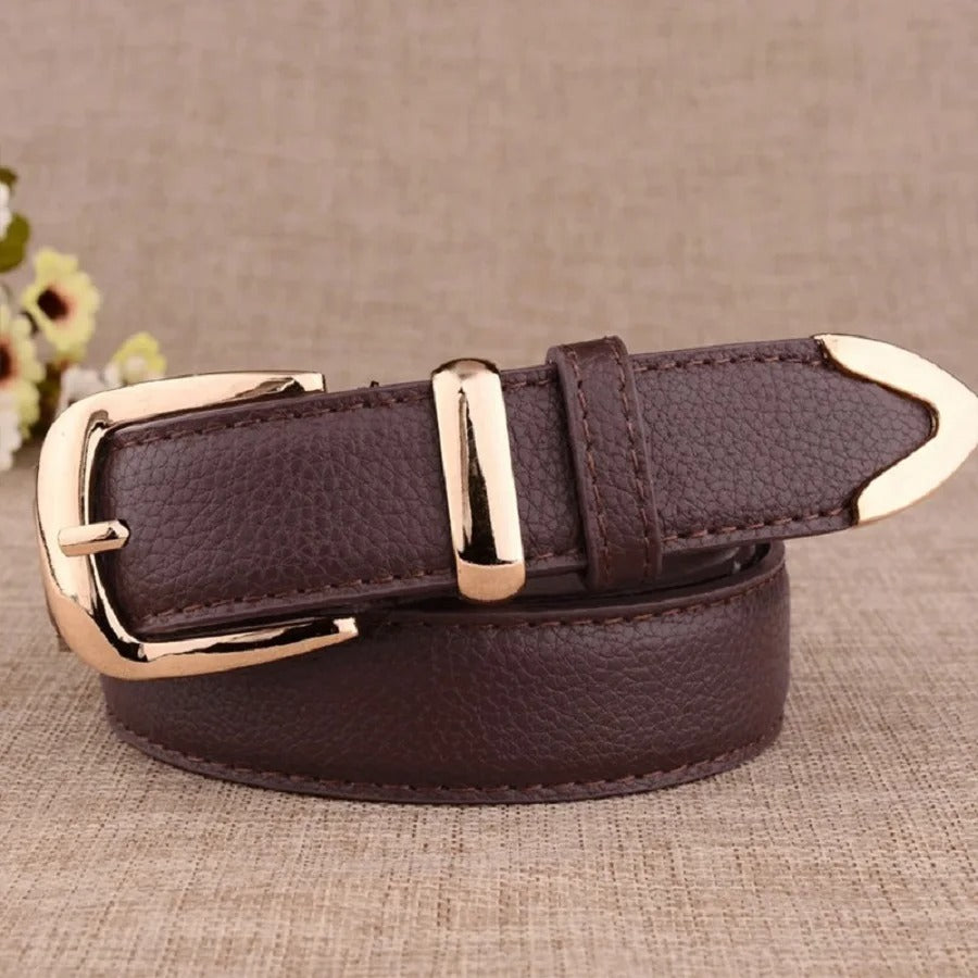 Women Leather Belts High Quality Fashion Best Matching Dress Jeans Belts for Lady Women's Dress Luxury Designer Brand