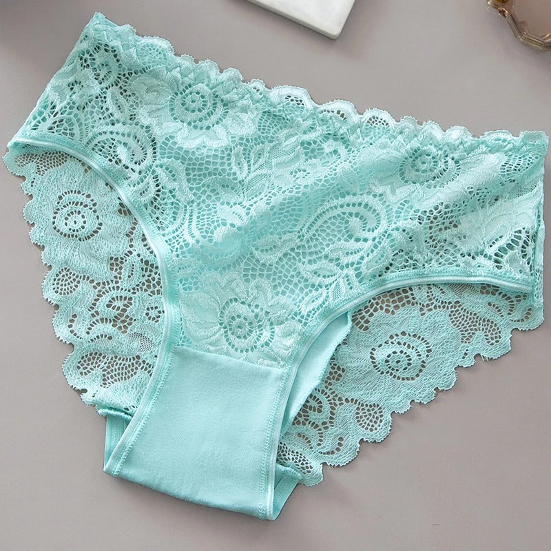 6PCS/Set Hollow Out Floral Lace Panties Women Briefs Sexy Lingerie Female Underwear Ladies Soft Breathable Cotton Underpants