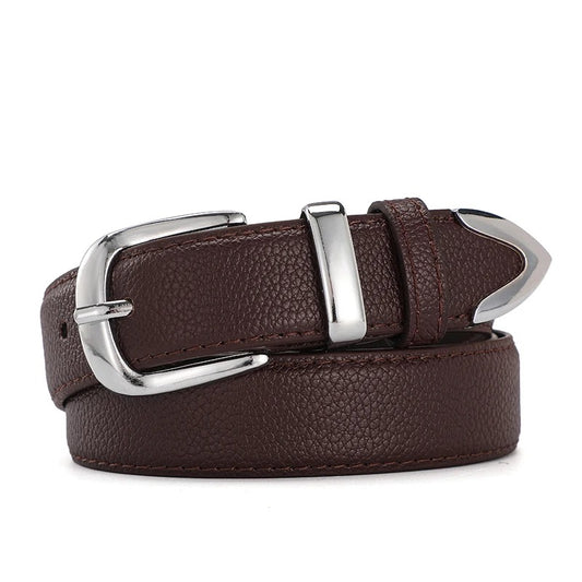 Women Leather Belts High Quality Fashion Best Matching Dress Jeans Belts for Lady Women's Dress Luxury Designer Brand